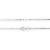 18K White Gold Oval Link Chain - 18"